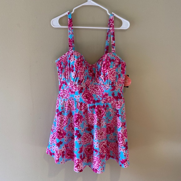 Torrid Other - Torrid + Swim Dress + Floral + Sz 1